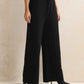 trueBrowns Black Woollen Flared Pants | Swadesiicart