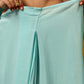 trueBrowns Blue Mustard Muslin Silk Ready to Wear Saree | Swadesiicart