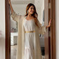 Noroke Sustainable fabric | Handloom Lurex Gold Silver Cover Up Kaftan - Gold Silver | Swadesiicart