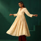 trueBrowns Ivory Geometric Floral Viscose Silk Anarkali Kurta Pant Set | Swadesiicart