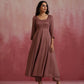 trueBrowns Brown Modal Anarkali Kurta Set | Swadesiicart
