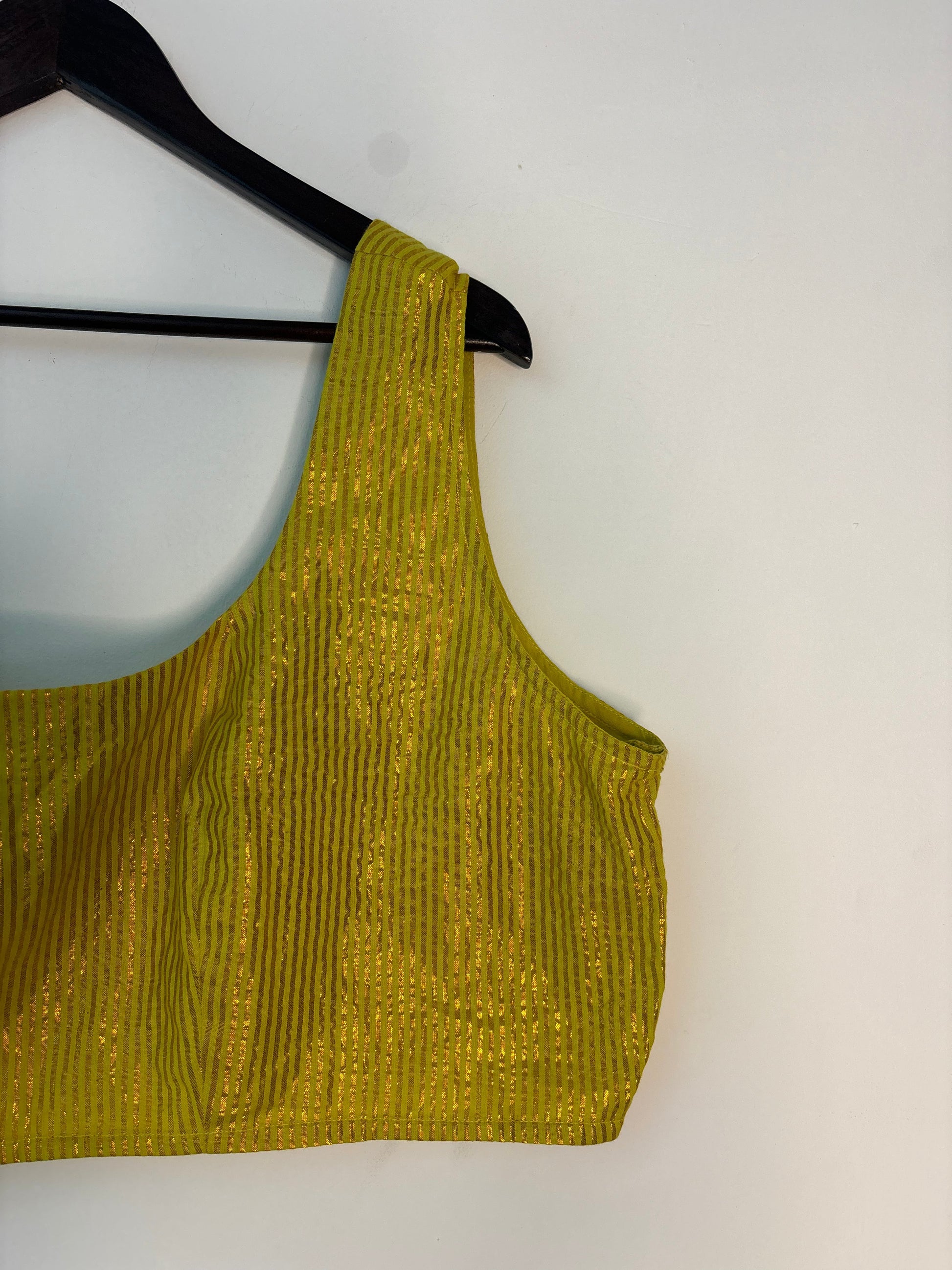 trueBrowns Lime Metallic Blouse | Swadesiicart