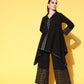 Ahalyaa Women Black Printed Tunic With Palazzos | Swadesiicart