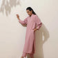 trueBrowns Pink Cotton Linen Kurta Pant Set | Swadesiicart