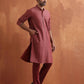 trueBrowns Men's Rust Cotton Dobby Kurta | Swadesiicart