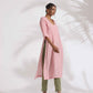 trueBrowns Red Cotton Stripe Straight Kurta Set | Swadesiicart