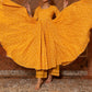 Pomcha Jaipur Bandhej Yellow Cotton Anarkali Set | Swadesiicart