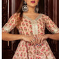 Pomcha Jaipur Peach Hand Block Cotton Sharara Set | Swadesiicart