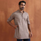 trueBrowns Men's Beige Cotton Short Kurta | Swadesiicart