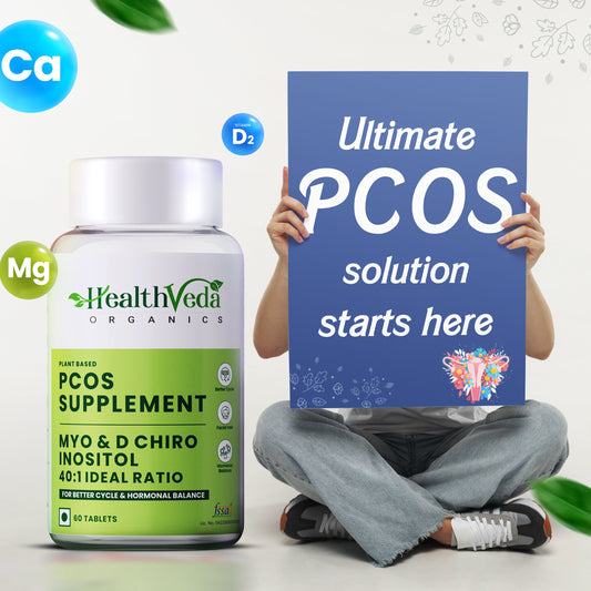 Health Veda Organics Plant Based PCOS Multivitamin Supplement Tablets - Swadesiicart