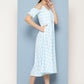 Ahalyaa Checked Cold-Shoulder Sleeves Midi Empire Ethnic Dress | Swadesiicart