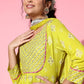InWeave Women's Light Green Gota Work Kurta Sharara Set - Swadesiicart