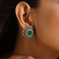 trueBrowns Silver Green Stud Earrings | Swadesiicart