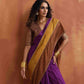trueBrowns Purple Silk Ready To Wear Saree | Swadesiicart