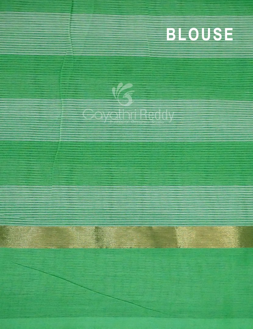 Cream And Green Colored With Checks Pure Mangalgiri Cotton Saree By Gayathri Reddy Designer Studio | Swadesiicart