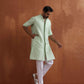 trueBrowns Men's Green Sequin Chanderi Kurta | Swadesiicart