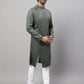 Even Apparels Green Sherwani Kurta With Asymetrical Cut | Swadesiicart