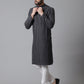 Even Apparels Black Pure Cotton Kurta With Band Collar | Swadesiicart