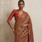 trueBrowns Brown Gold Lurex Ready To Wear Saree | Swadesiicart