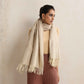 trueBrowns Beige Geometric Woollen Stole | Swadesiicart