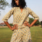 trueBrowns Light Sage Cotton Block Print Lapel Shirt Co-Ord Set - Swadesiicart