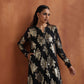 trueBrowns Black Metallic Straight Kurta Co-ord Set - Swadesiicart