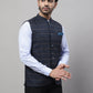 Even Apparels Men's Blue Nehru Jacket With Welt Pockets | Swadesiicart