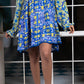 Noroke Cupro Muslin Blue Pottery Tunic Dress | Swadesiicart