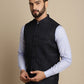 Even Apparels Men's Blue Mandarin Collar Waistcoat | Swadesiicart