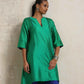 trueBrowns Bright Green Silk Kurta Co-ord Set - Swadesiicart