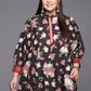 Ahalyaa Mandarin Collar Crepe Floral Printed Tunic | Swadesiicart