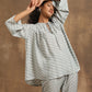 trueBrowns Grey Lehariya Printed Silk Co-Ord Set - Swadesiicart