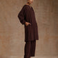trueBrowns Cola Brown Modal Satin Relax Co-ord Set - Swadesiicart