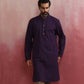 trueBrowns Men's Purple Mandarin Collar Kurta | Swadesiicart