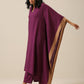 trueBrowns Plum Purple Slub Texture High Low Kaftan Pant Set | Swadesiicart