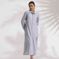 trueBrowns Grey Stripe Cotton Shirt Dress | Swadesiicart
