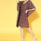 InWeave Women's Maroon Floral Jaal Print Kaftan Dress - Swadesiicart