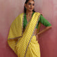 trueBrowns Lime Muslin Silk Saree | Swadesiicart