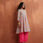 trueBrowns Off White Print Flared Anarkali Kurta Co-ord Set - Swadesiicart