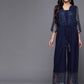 Ahalyaa Printed Bell Sleeves Crepe Basic Jumpsuit With Waist Tie-Ups | Swadesiicart