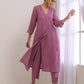 trueBrowns Onion Pink Dobby Angrakha Pant Set | Swadesiicart