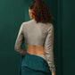 trueBrowns Grey Silk Full Sleeve Blouse | Swadesiicart