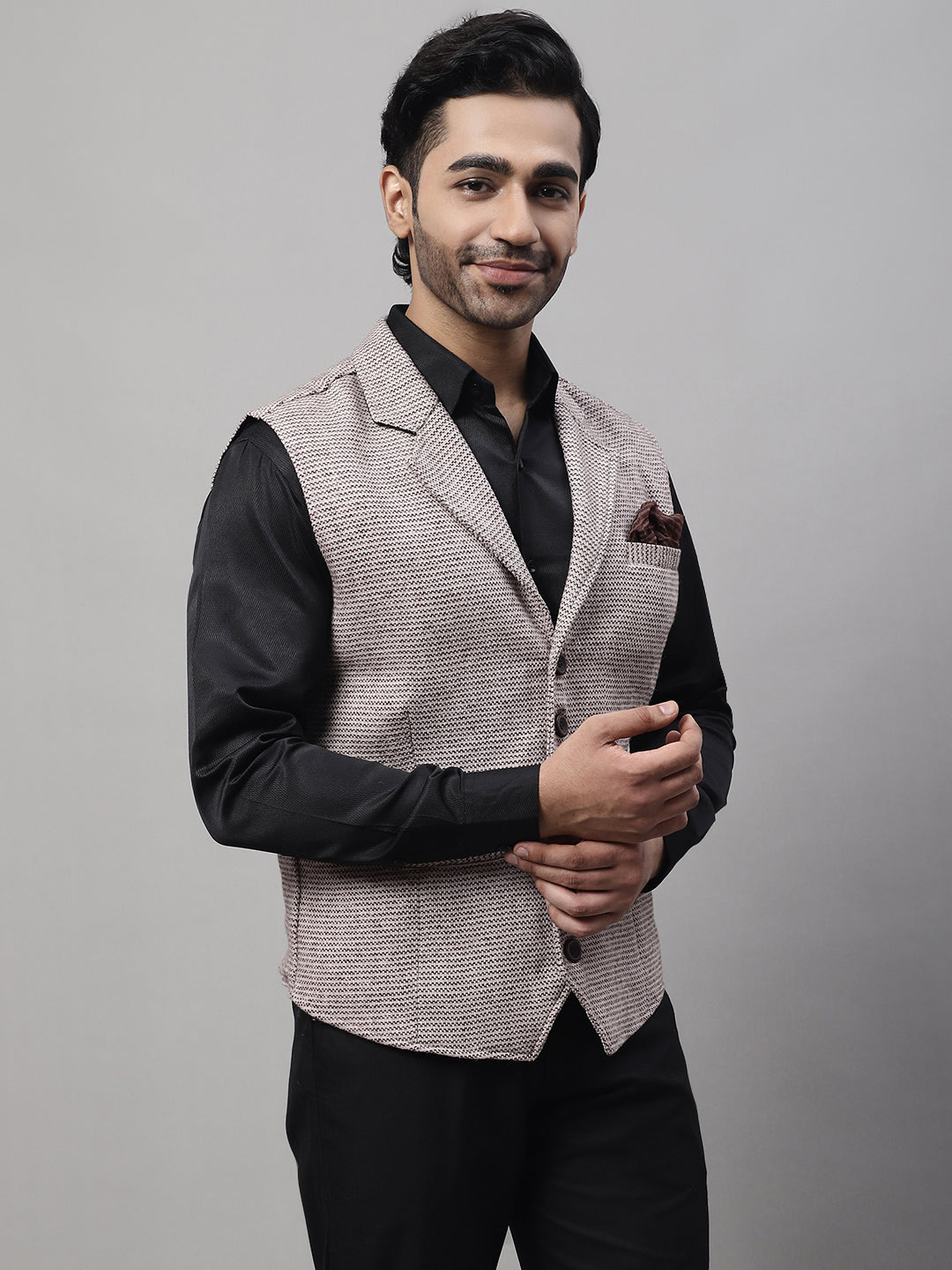 Even Apparels Men's Cream Pure Wool Nehru Jacket | Swadesiicart