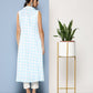 Ahalyaa Women Blue & White Checked Kurta | Swadesiicart