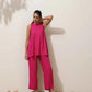 trueBrowns Pink Viscose Co-ord Set - Swadesiicart
