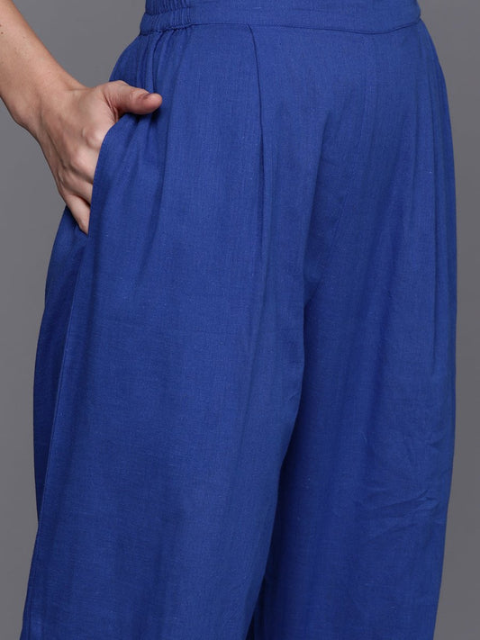 Ahalyaa Floral Printed High Slit Gotta Patti Pure Cotton Kurta with Harem Pants | Swadesiicart