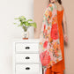 InWeave Women's Orange Strppy Set With Red Big Floral Print Dupatta - Swadesiicart