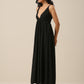 trueBrowns Black Slub Texture Sleeveless Dress | Swadesiicart
