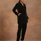 trueBrowns Black Velvet Solid Co-ord Set - Swadesiicart