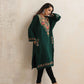 trueBrowns Green Kashmiri Embroidered Woollen Phiran Kurta | Swadesiicart